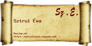 Sztrul Éva névjegykártya